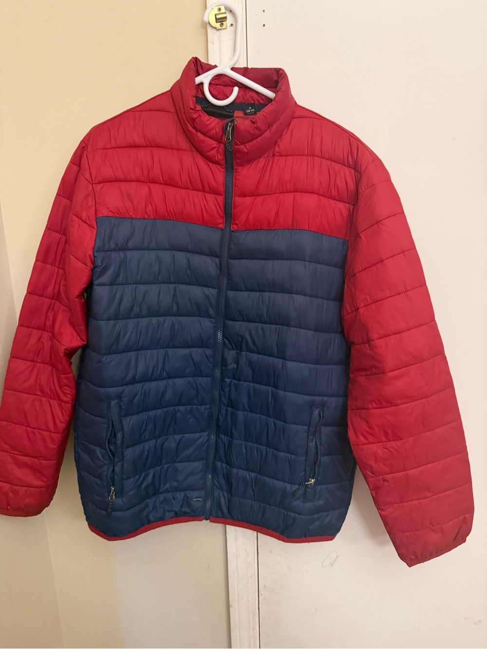 Swiss Tech Red and Navy Colorblock Puffer Jacket